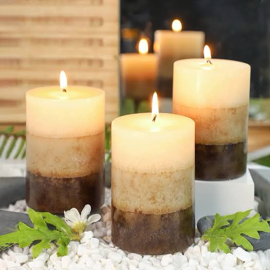 velas com dois aromas e duas camadas